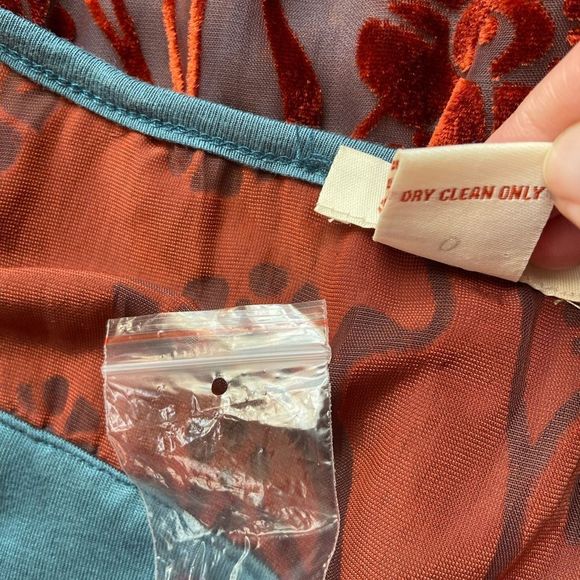 Sundance Abbie Velvet Burnout Button Front Blouse size Medium - Picture 7 of 8